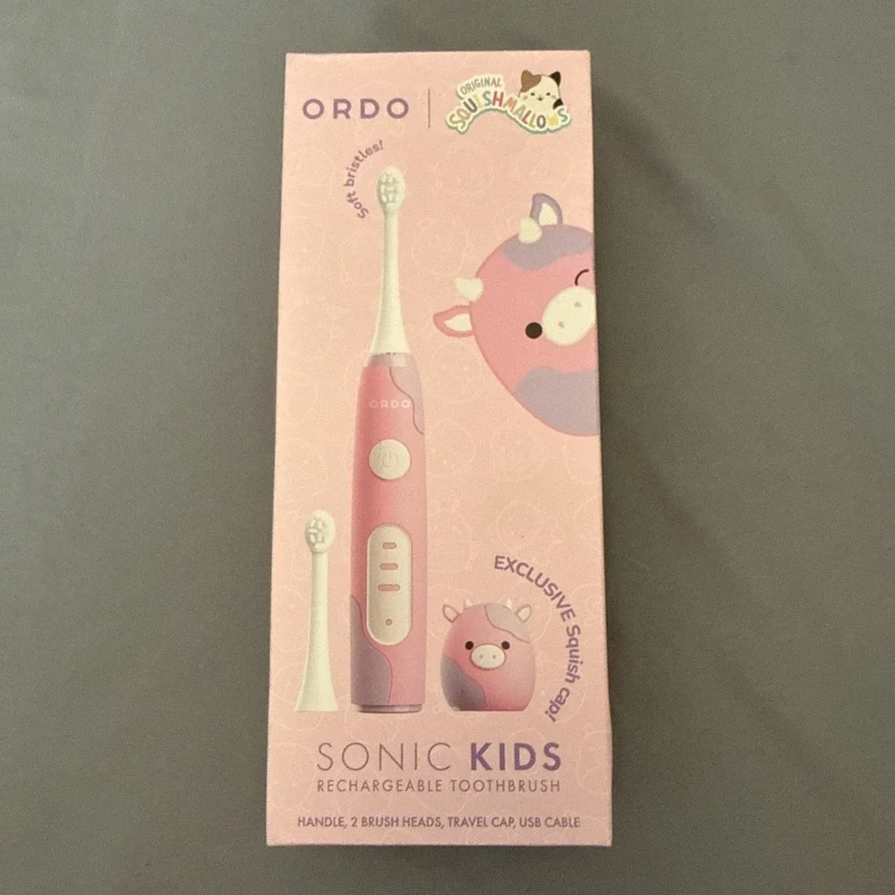 ORDO Sonic Kids Rechargeable Toothbrush Soft Pink Original Squishmallows Patty